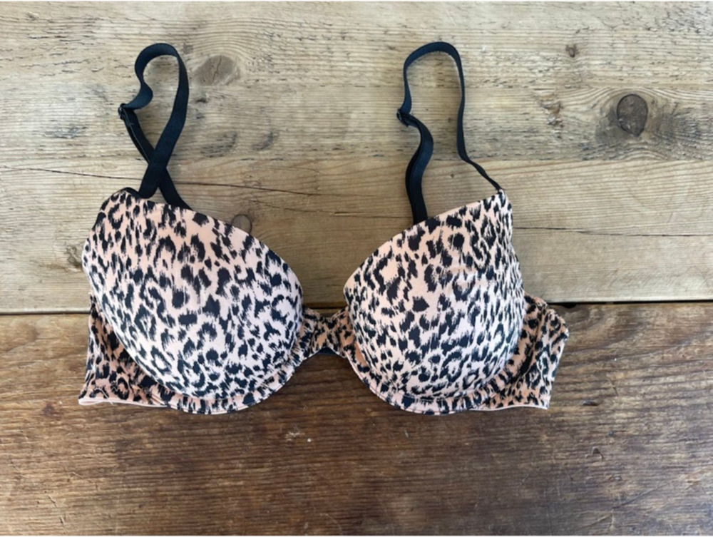 Victoria's Secret Praline Animal 32D Sexy Tee Lined Demi Bra VS